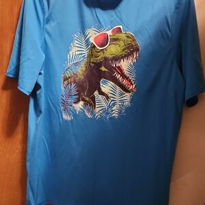 Lands' End Blue T-Rex Graphic Kids Tee